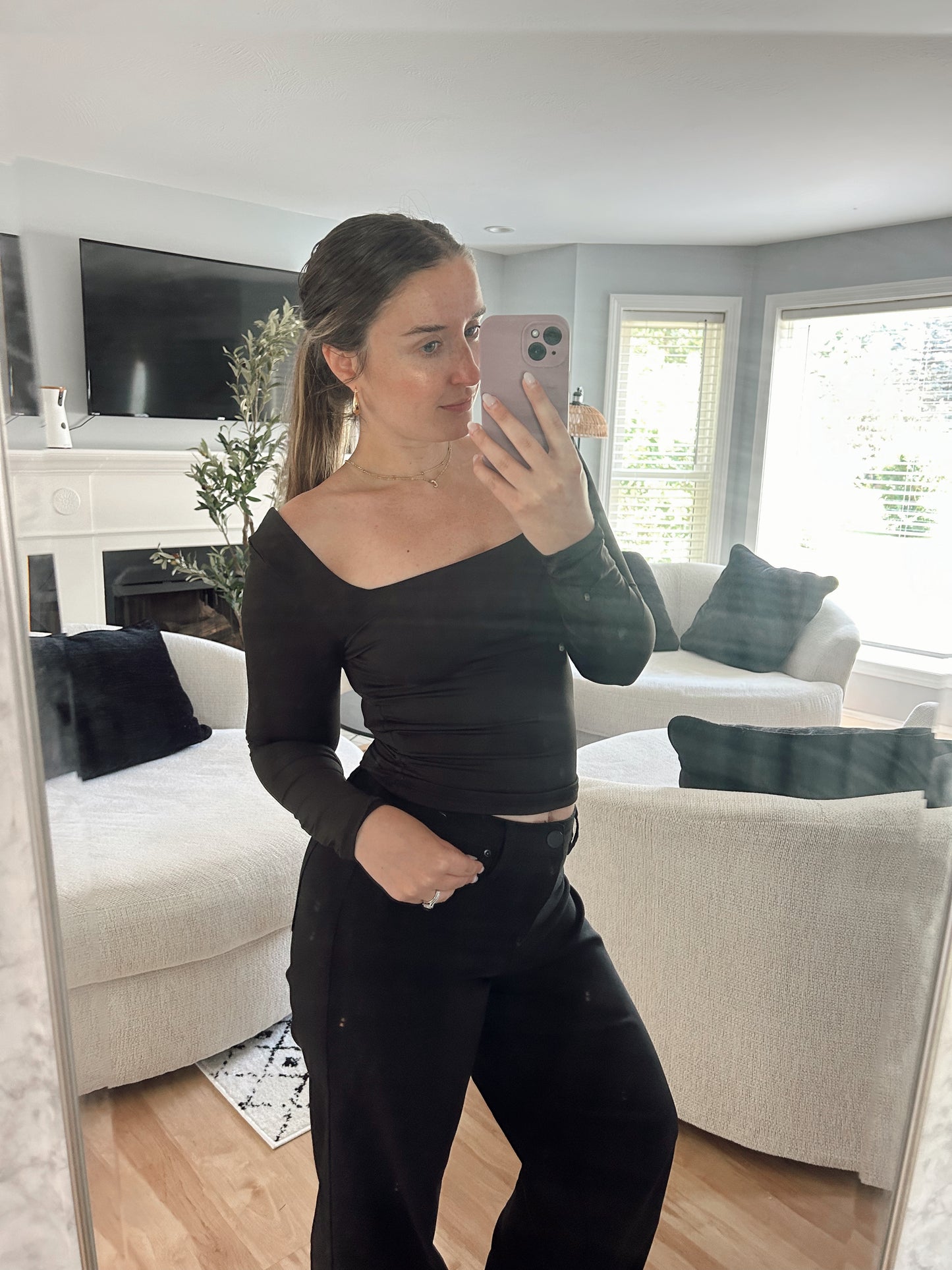 Belle Long Sleeve Top - Black