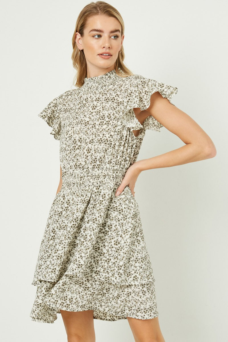 Fall Vineyard Floral Dress - Ivory