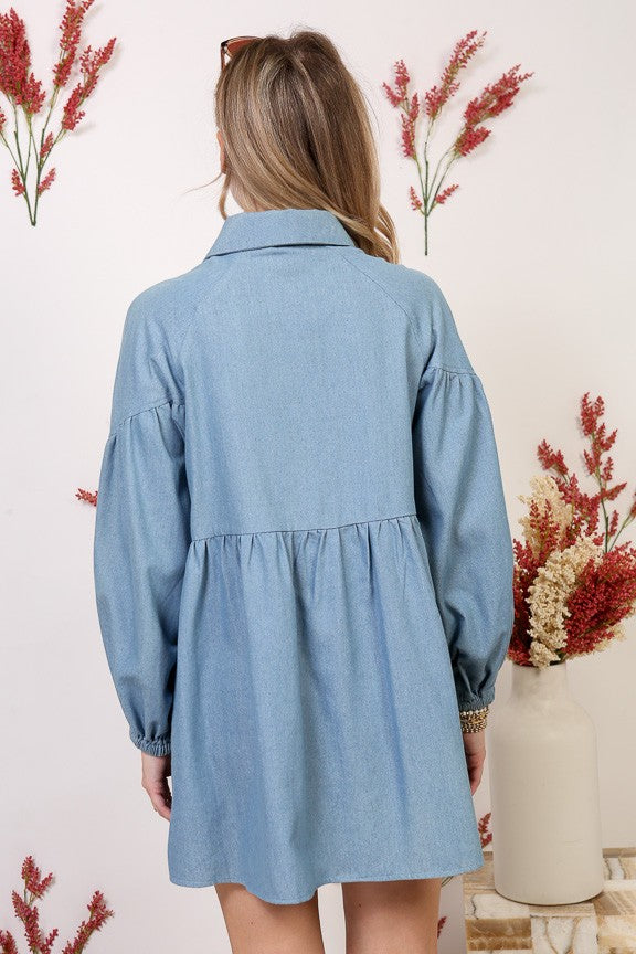 Denim Dreams Dress - Light Blue