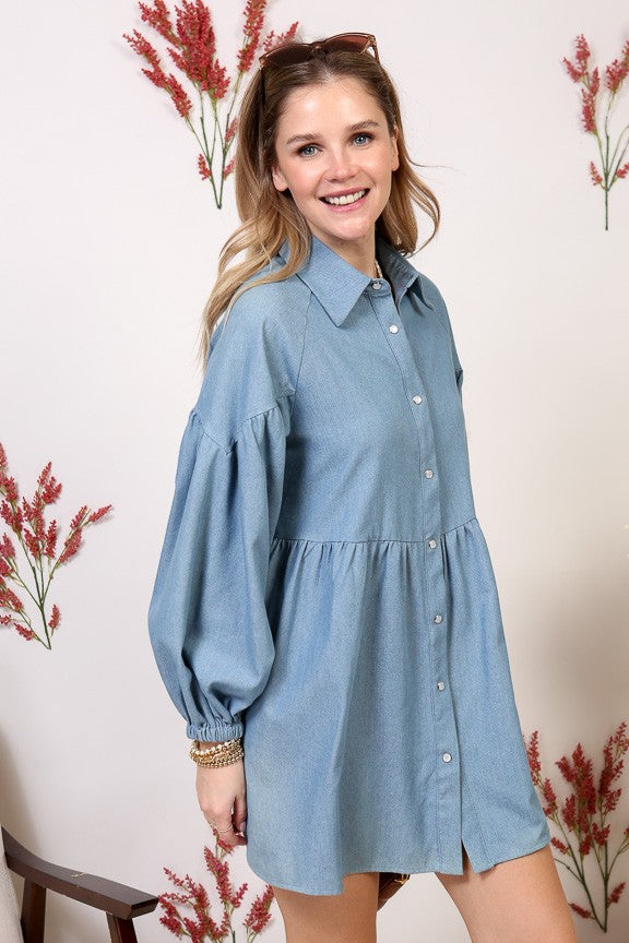 Denim Dreams Dress - Light Blue