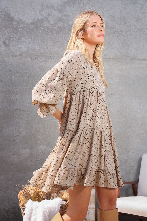 Cinnamon Sugar Dress - Taupe/Black