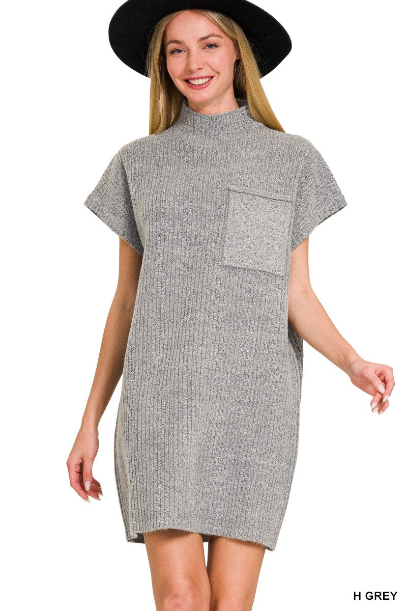Falling for Knit Sweater Dress - Grey