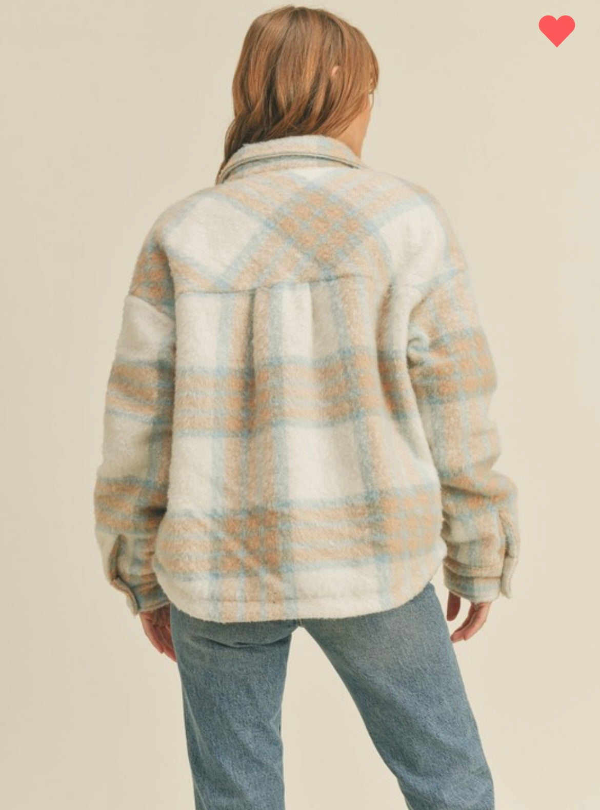 Falling Flurries Plaid Jacket - Sky Blue