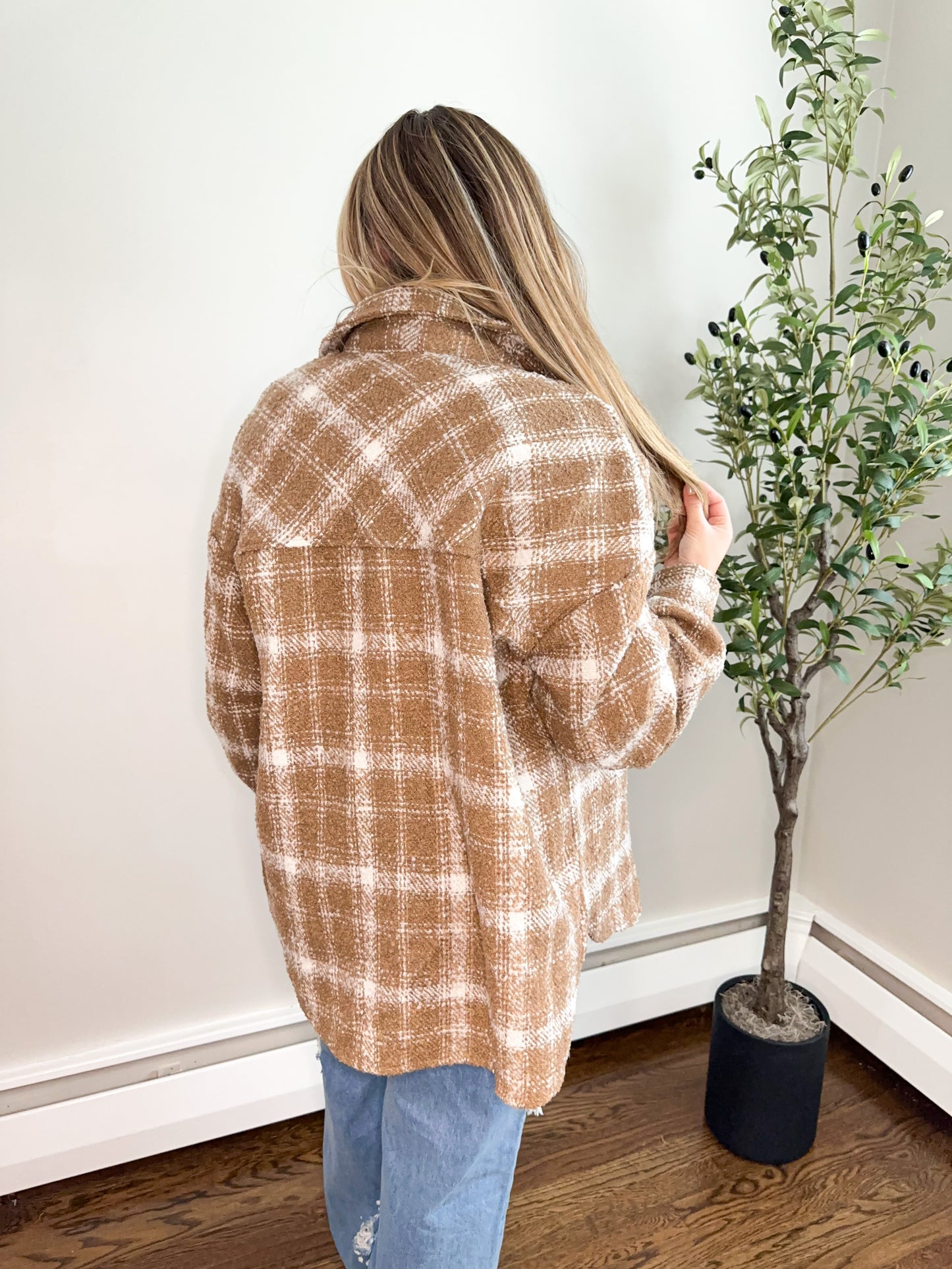 Rachel Plaid Jacket - Taupe/Cream