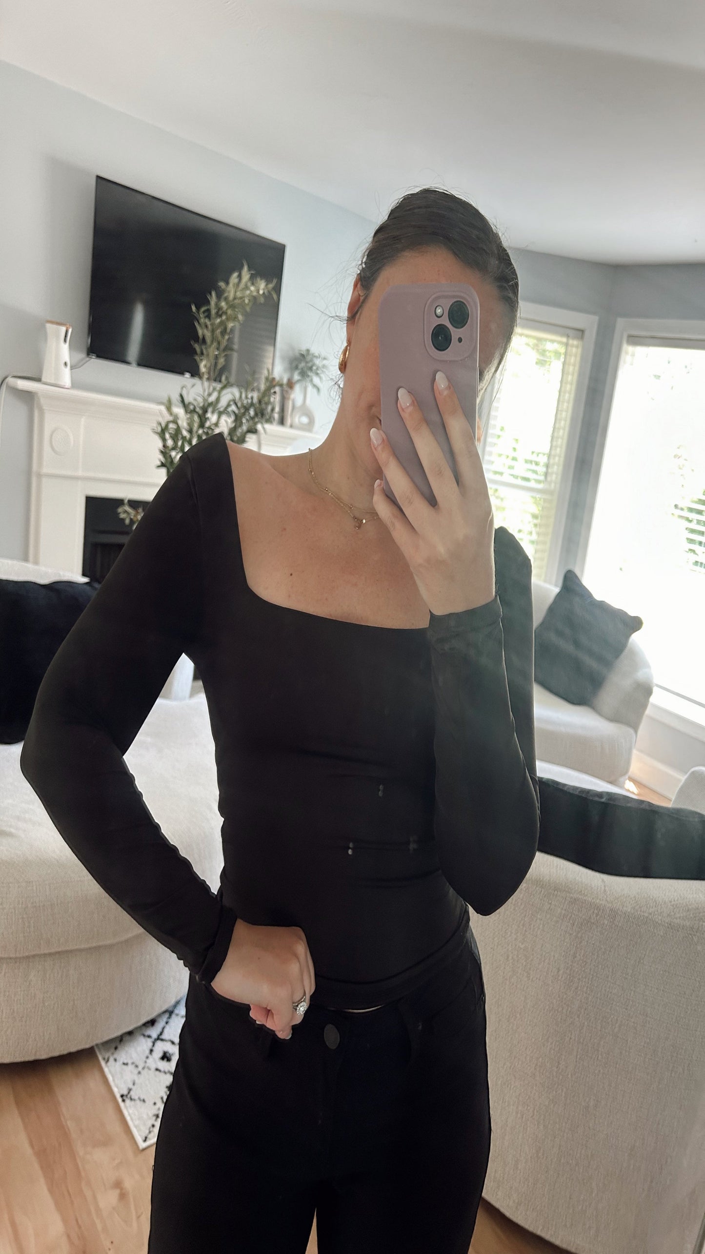 Belle Long Sleeve Top - Black