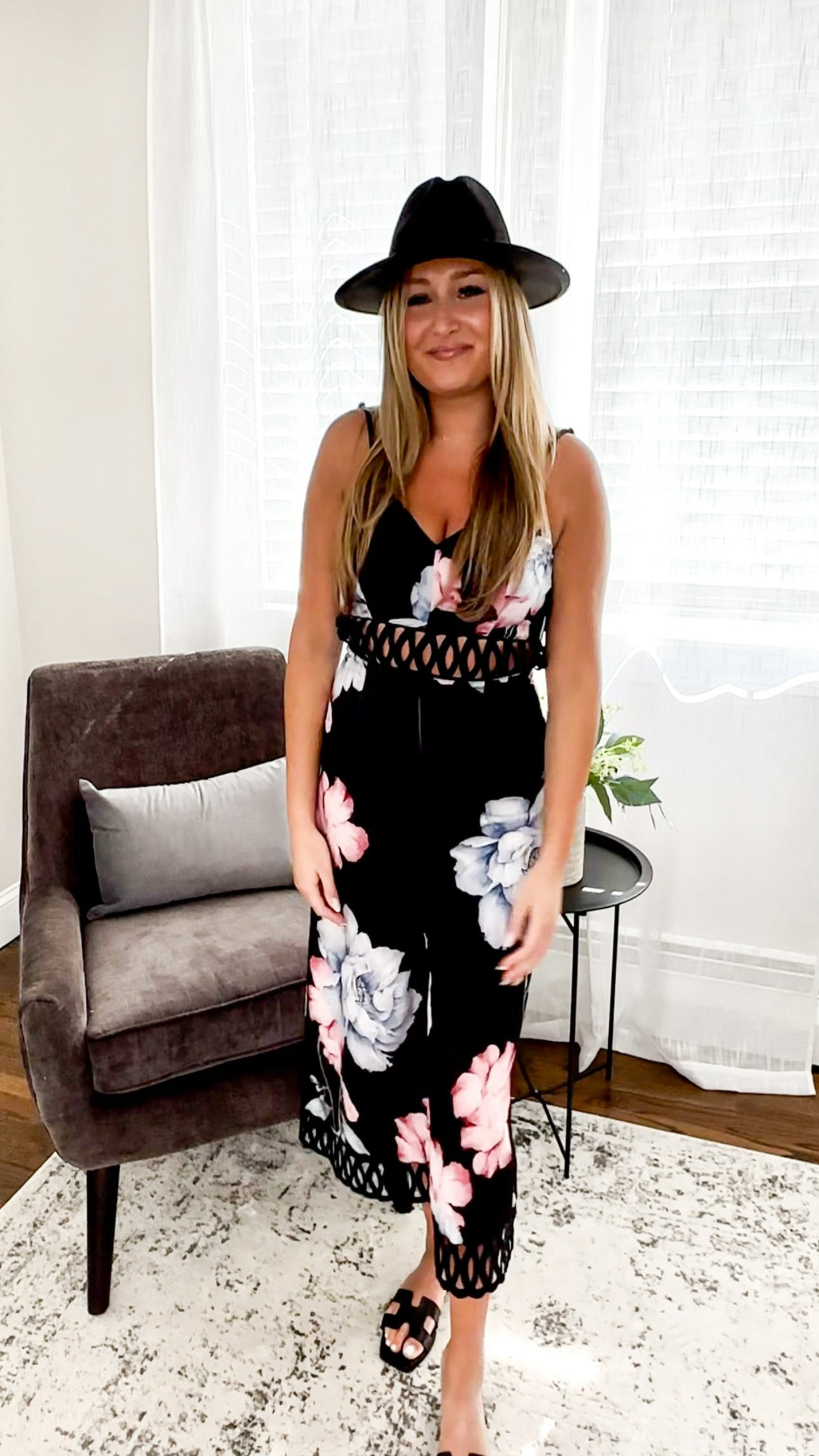 Blooming in Bermuda Jumpsuit - Black