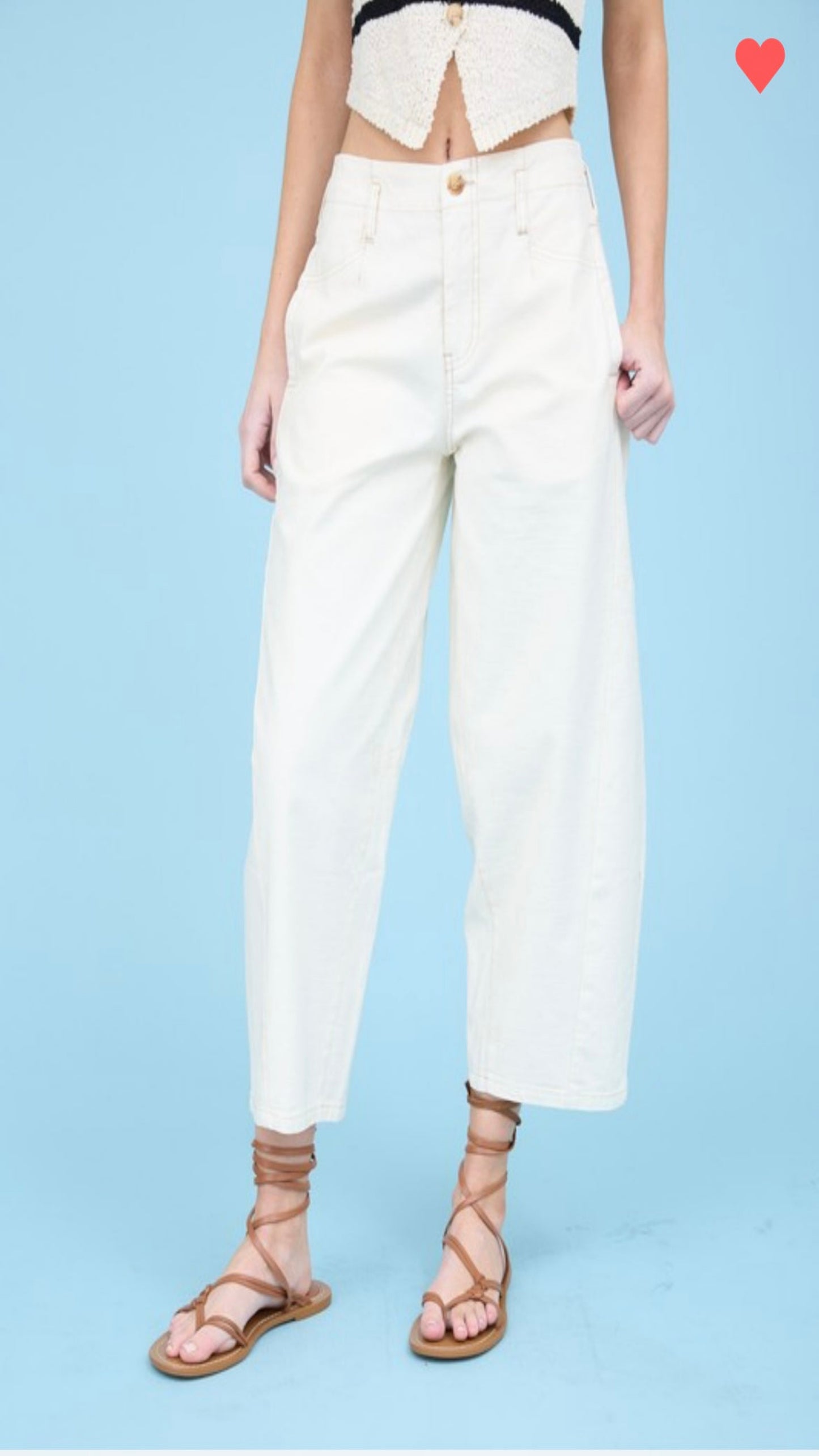 Viola Barrel Jeans - Ecru