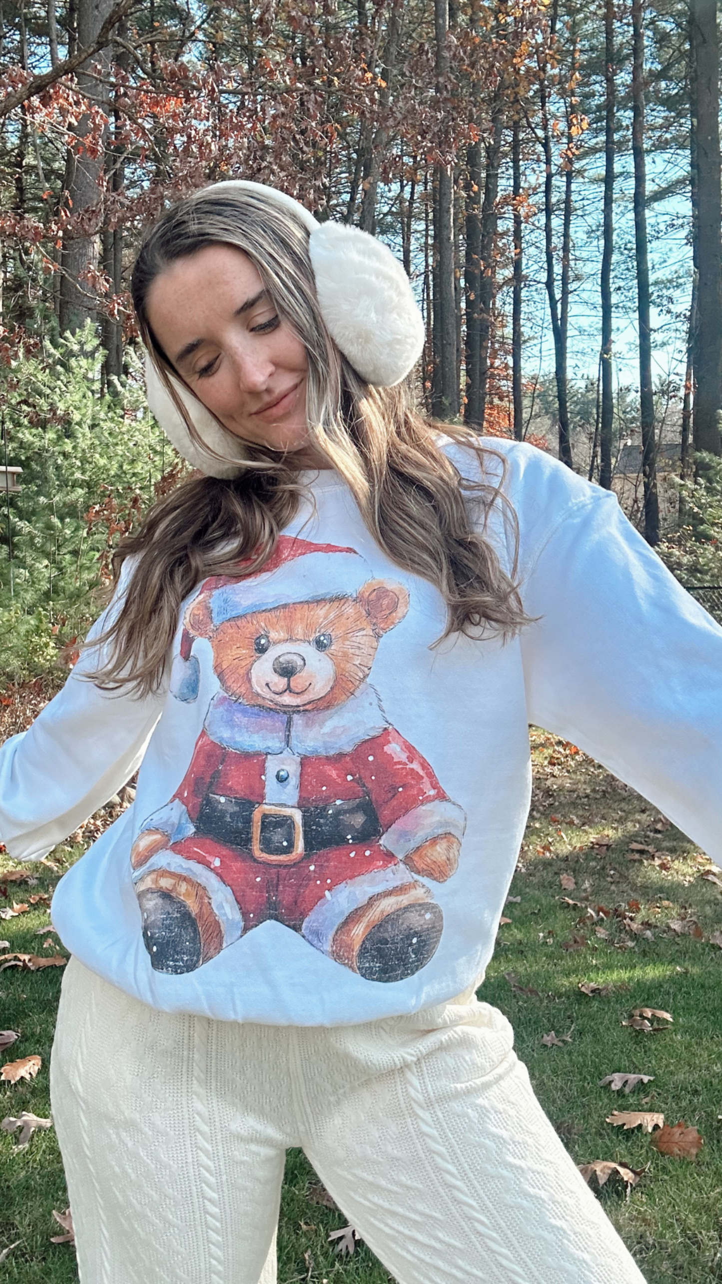 Beary Christmas Pullover - White
