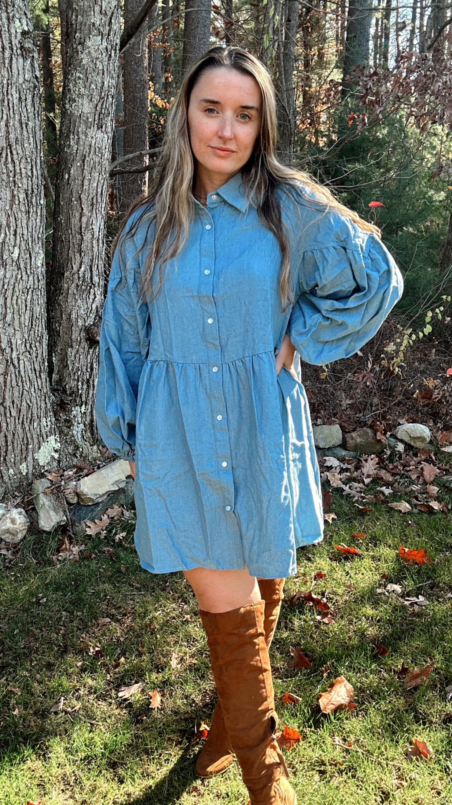 Denim Dreams Dress - Light Blue