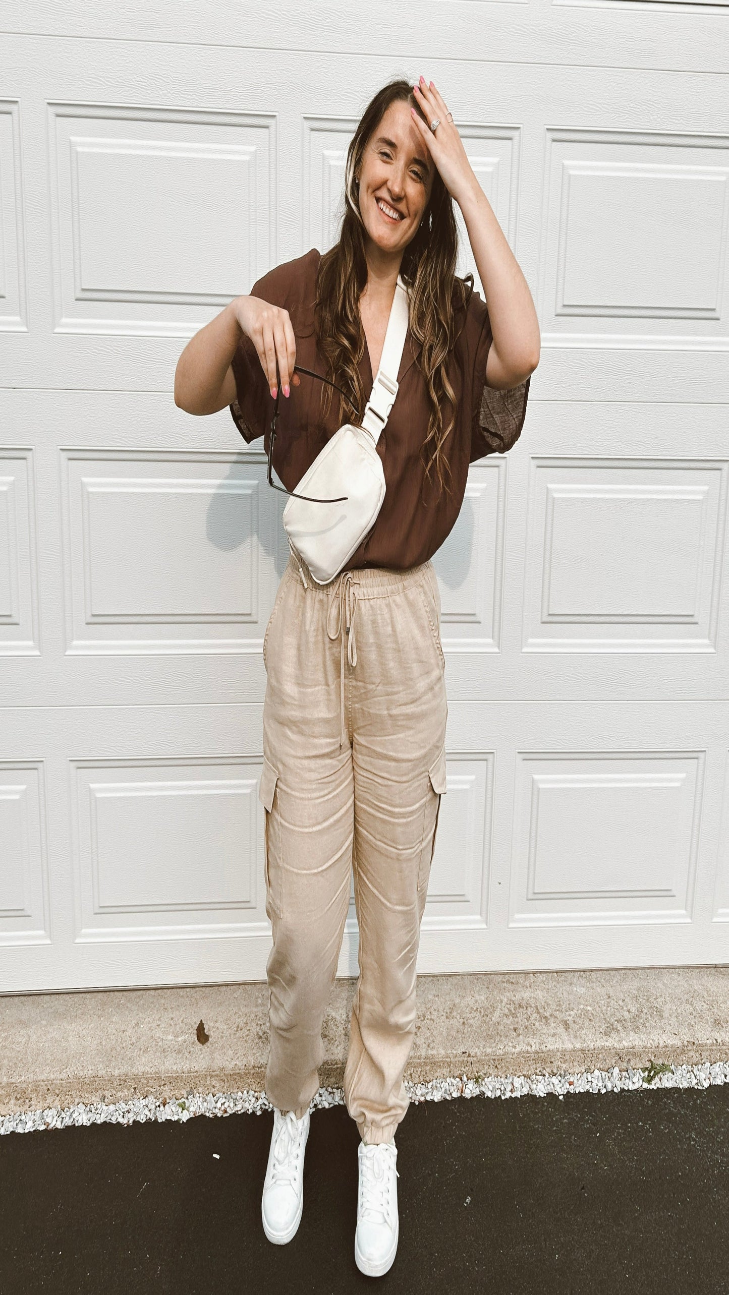 Cassie Button Up Blouse- Chocolate
