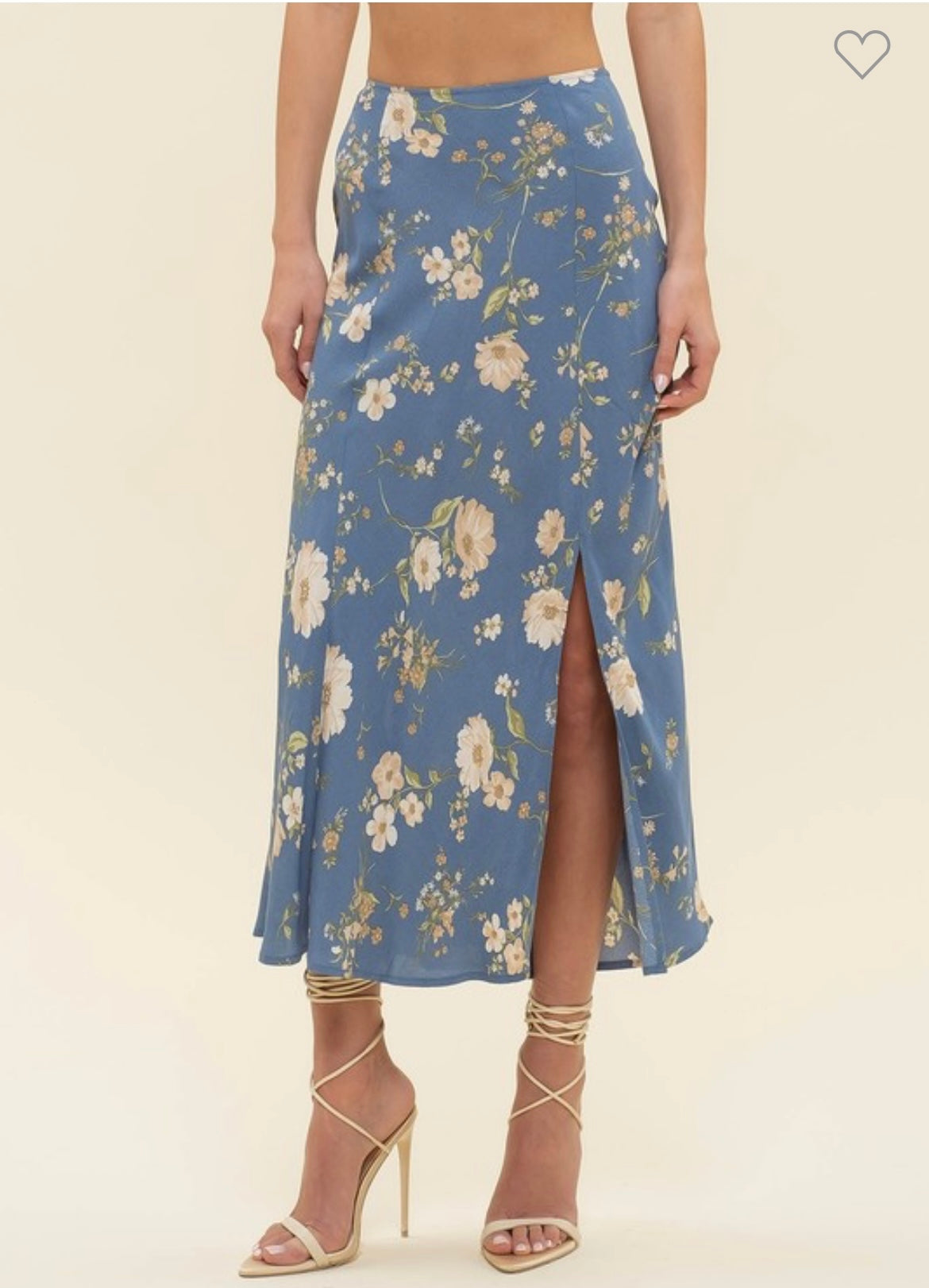Alexx Floral Midi Skirt - Blue