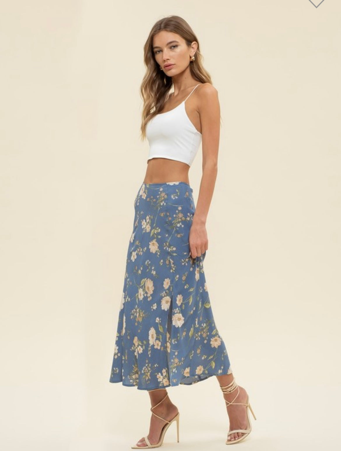 Alexx Floral Midi Skirt - Blue