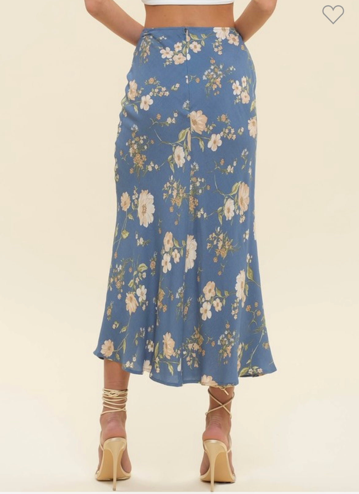 Alexx Floral Midi Skirt - Blue