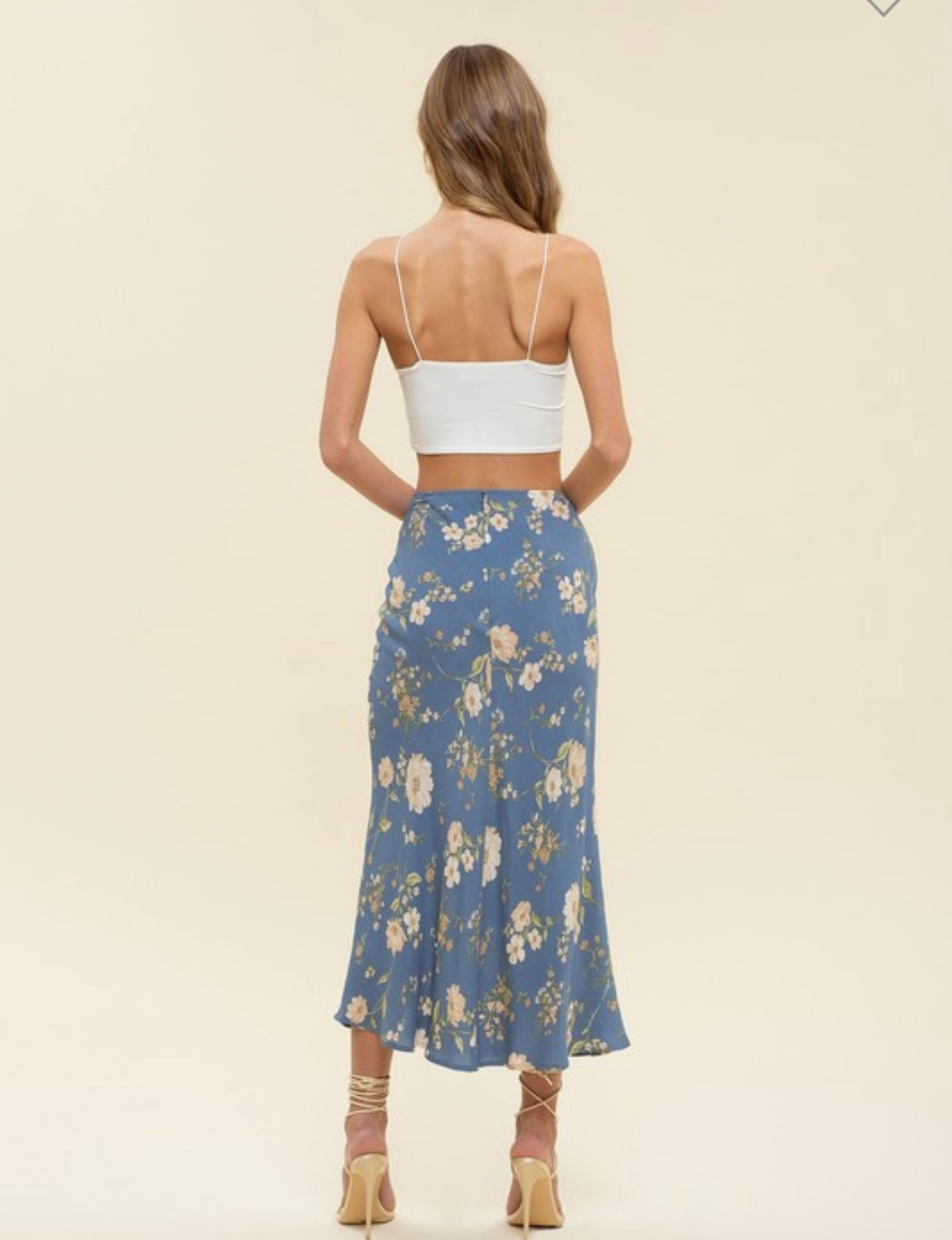 Alexx Floral Midi Skirt - Blue