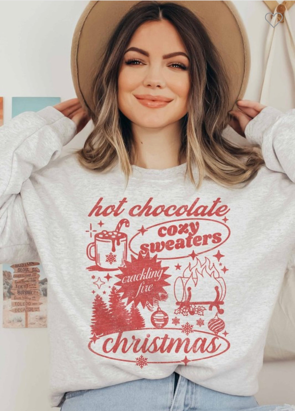 Hot Chocolate Graphic Sweatshirt -Ash