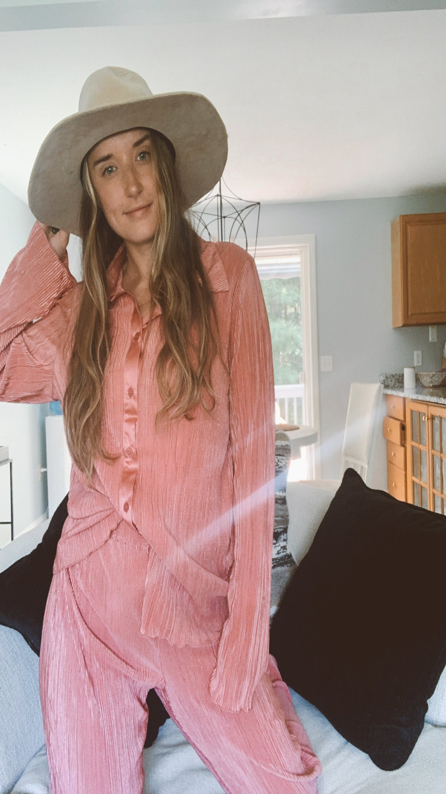 Serena Pleated Set- Mauve