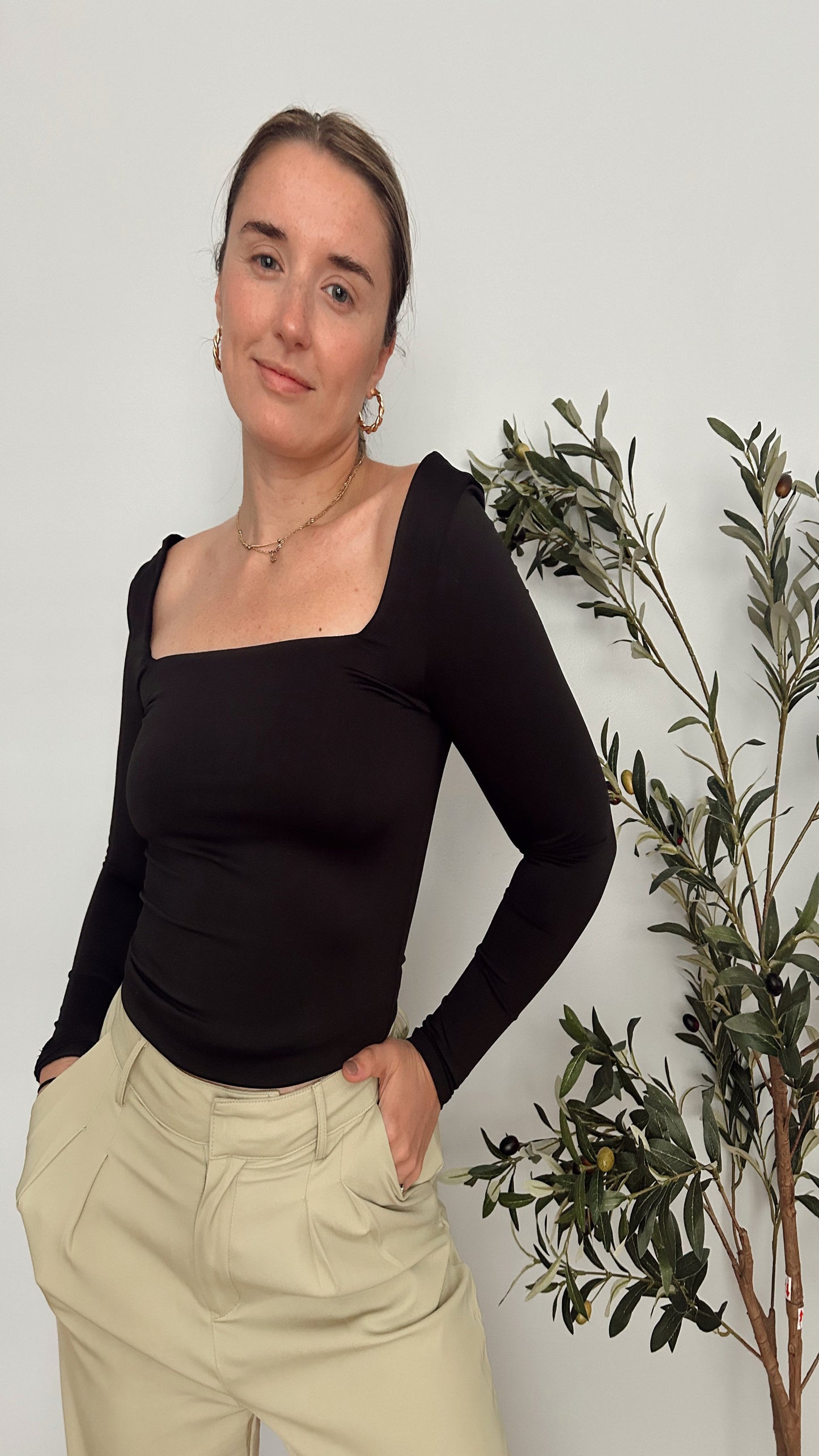 Belle Long Sleeve Top - Black