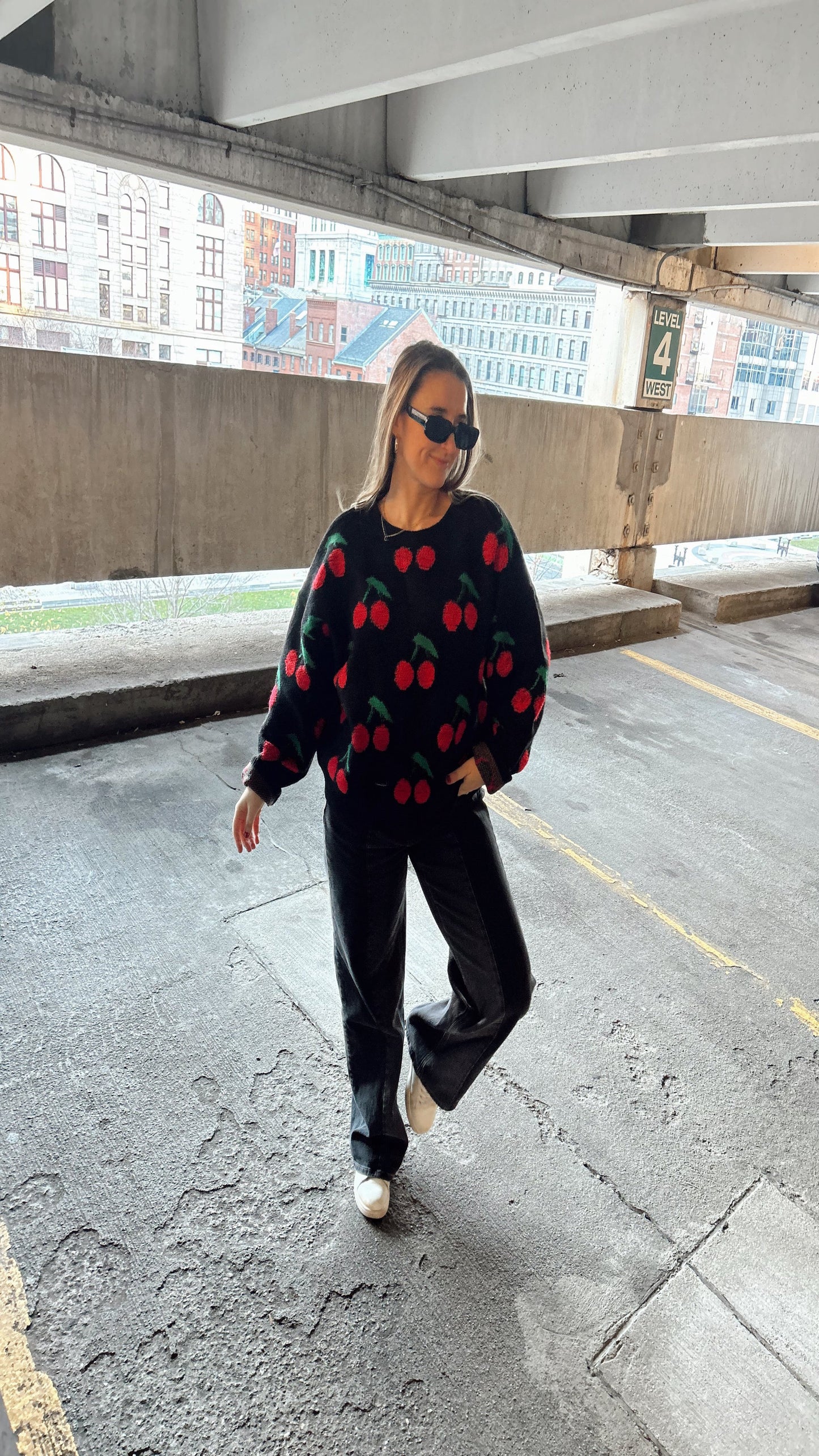 With a Cherry on Top Sweater - Black