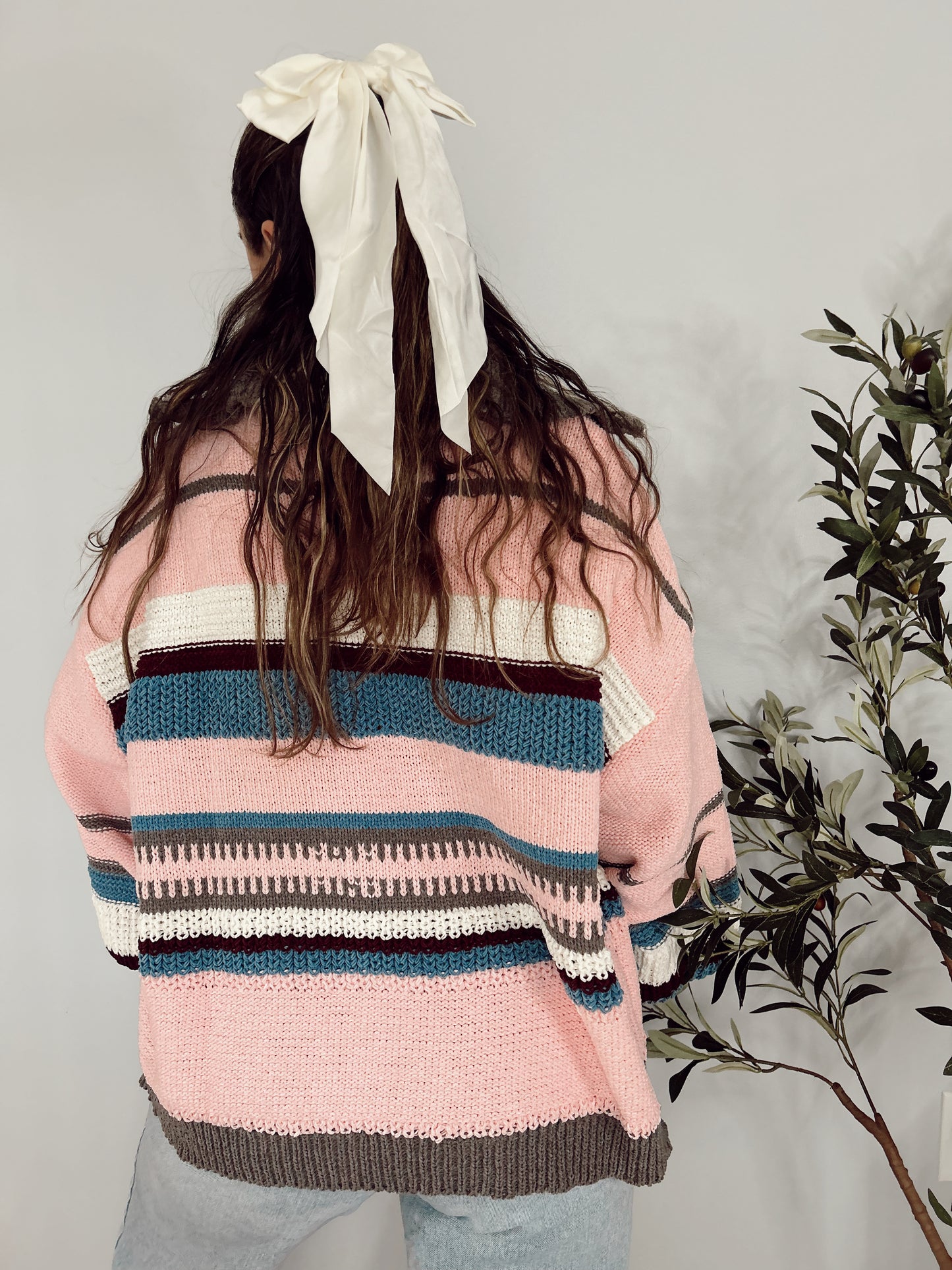 Coquette Mountain Lodge Pullover - Pink/Grey