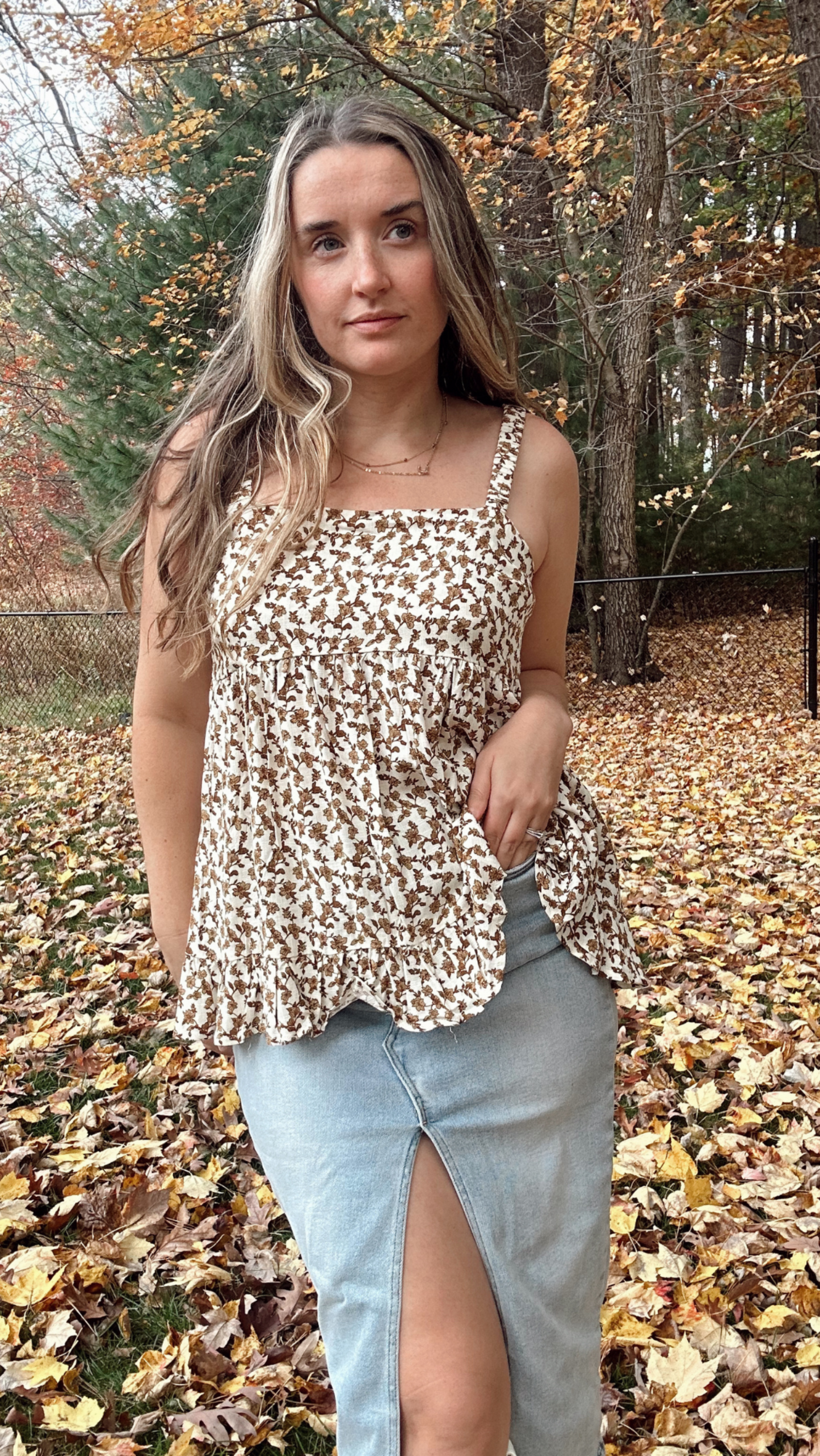 Bianca Floral Tank - Cream