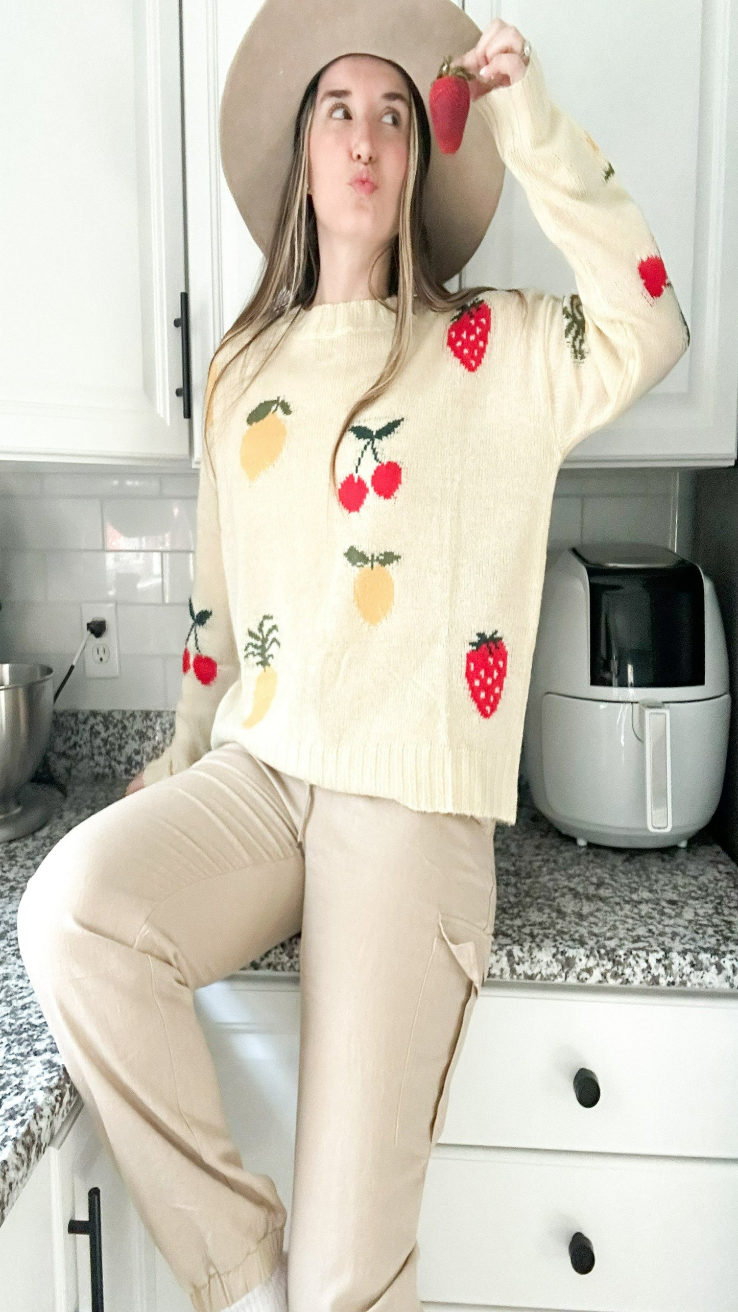 Kaylene Fruit Sweater - Ivory