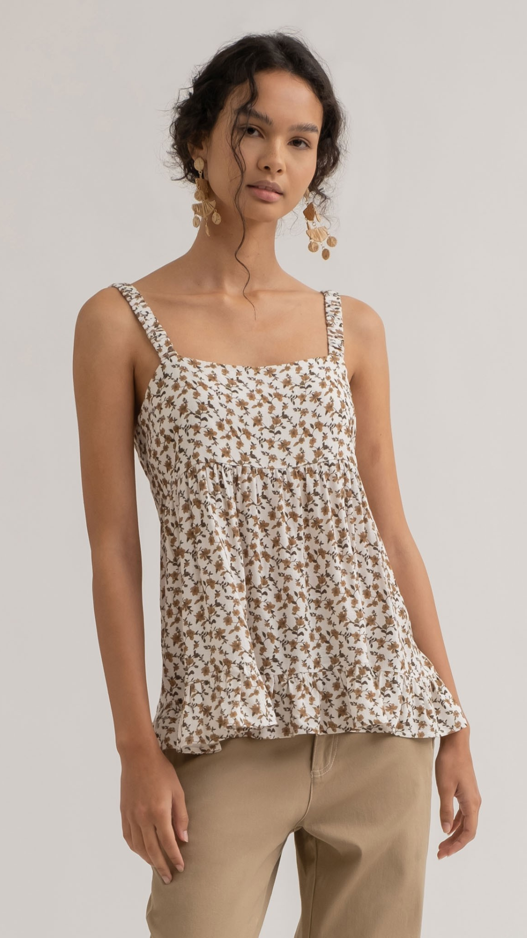 Bianca Floral Tank - Cream