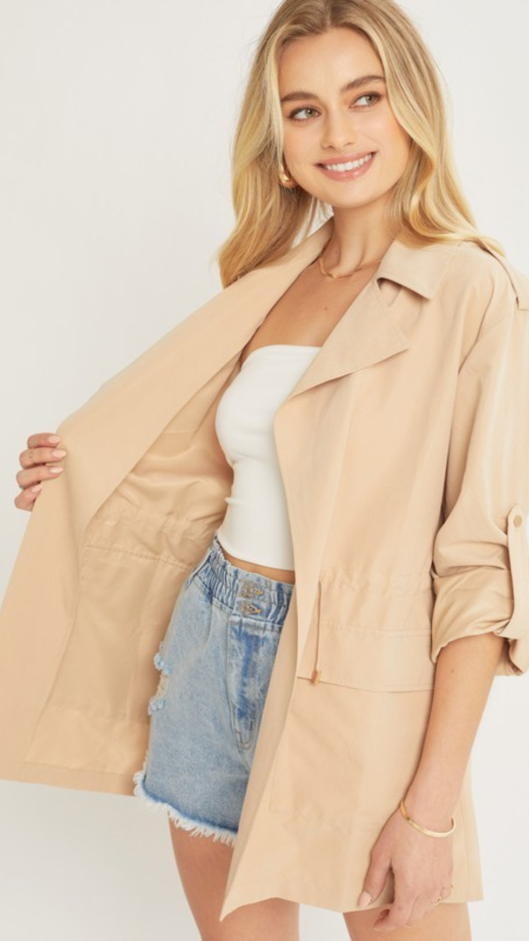 Johanna Collared Jacket - Khaki