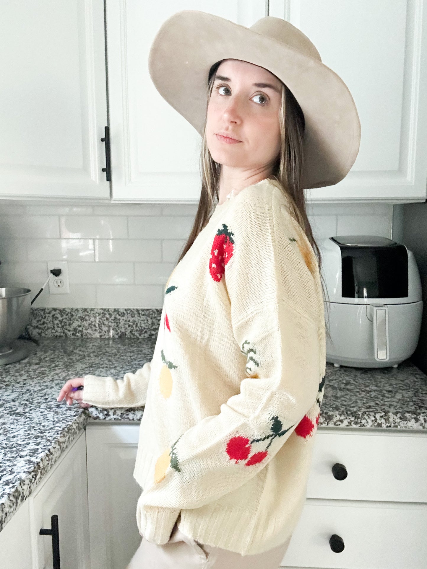 Kaylene Fruit Sweater - Ivory