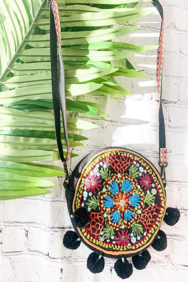 Express Yourself Tambourine Crossbody - Black