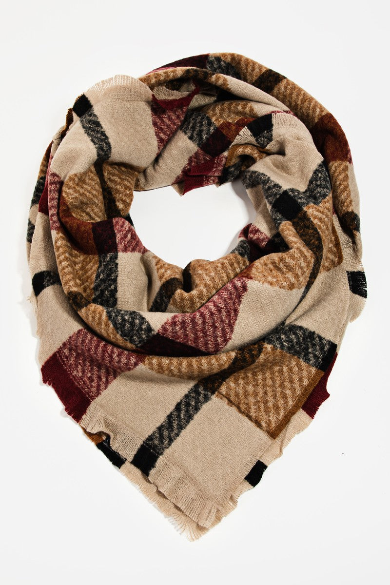 Dani Oversized Blanket Scarf- Beige