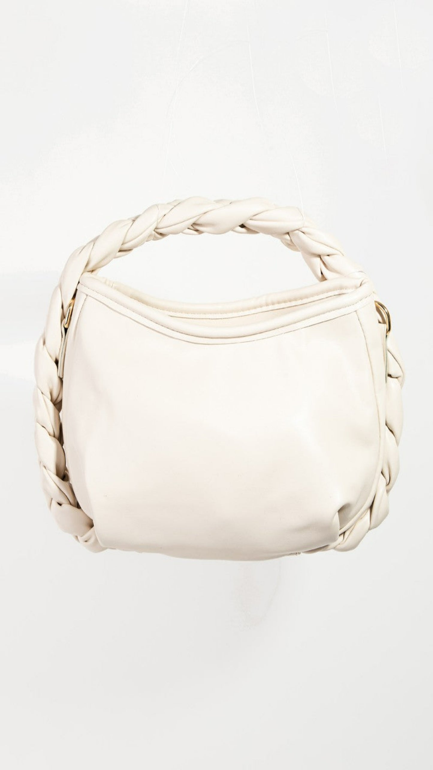 Katelynn Faux Leather Braid Twist Handle Bag - Ivory