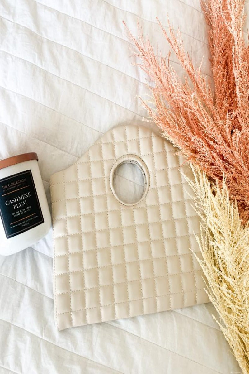 Milan Style Quilted Leather Bag -Ivory