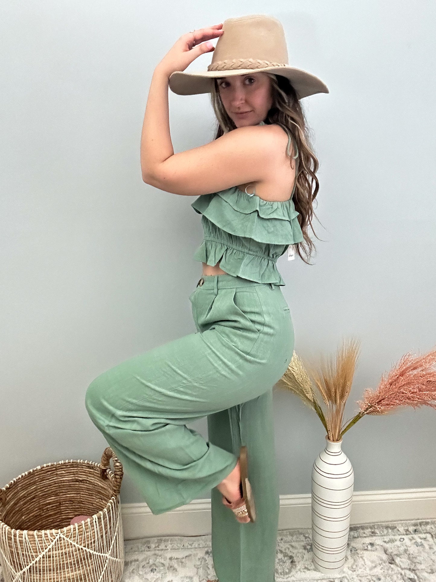 Carli Two Piece Set - Sage