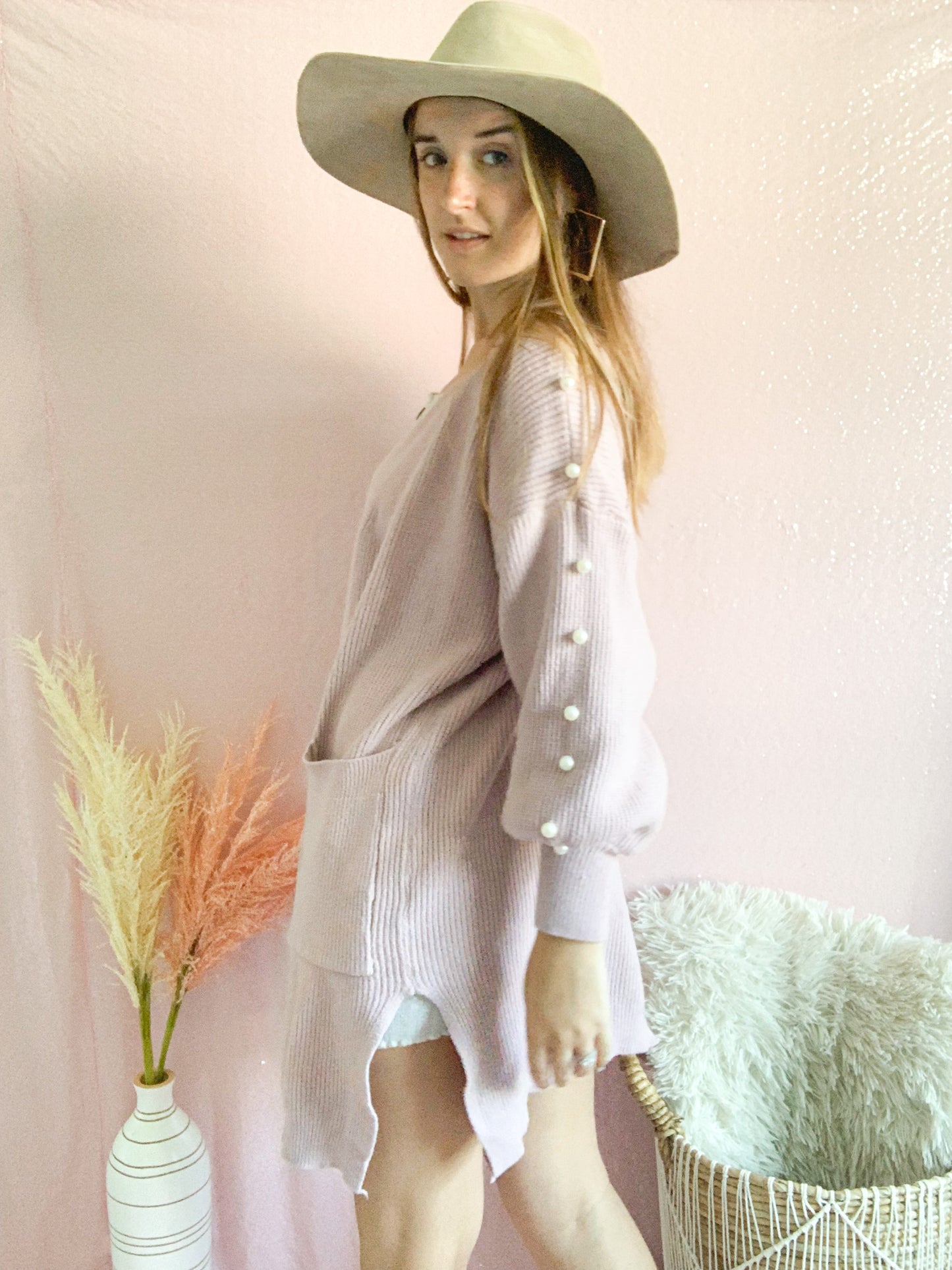 Pretty in Pearl Cardigan - Pink