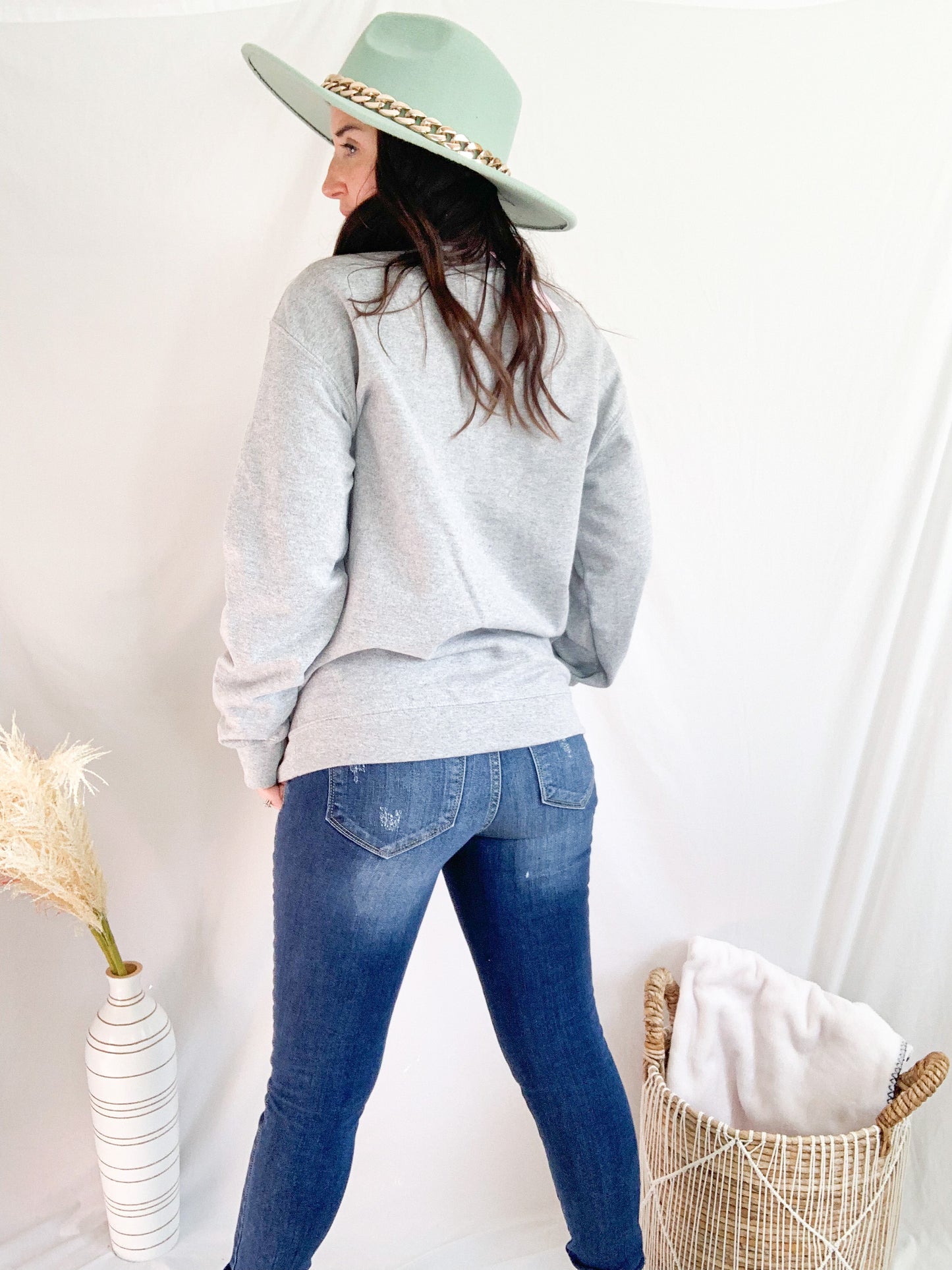 Champagne for Breakfast Graphic Sweatshirt - Heather Gray