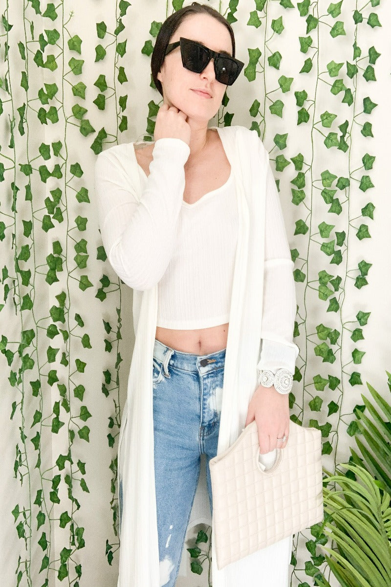 Milan Style Quilted Leather Bag -Ivory