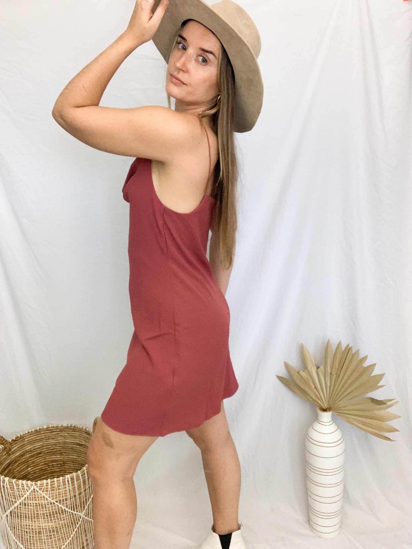 Remy Cowl Dress - Terracotta