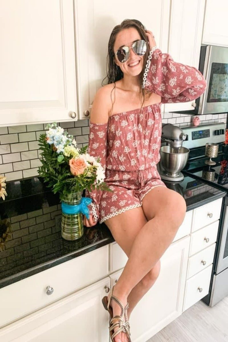 All The Goals Romper - Mauve