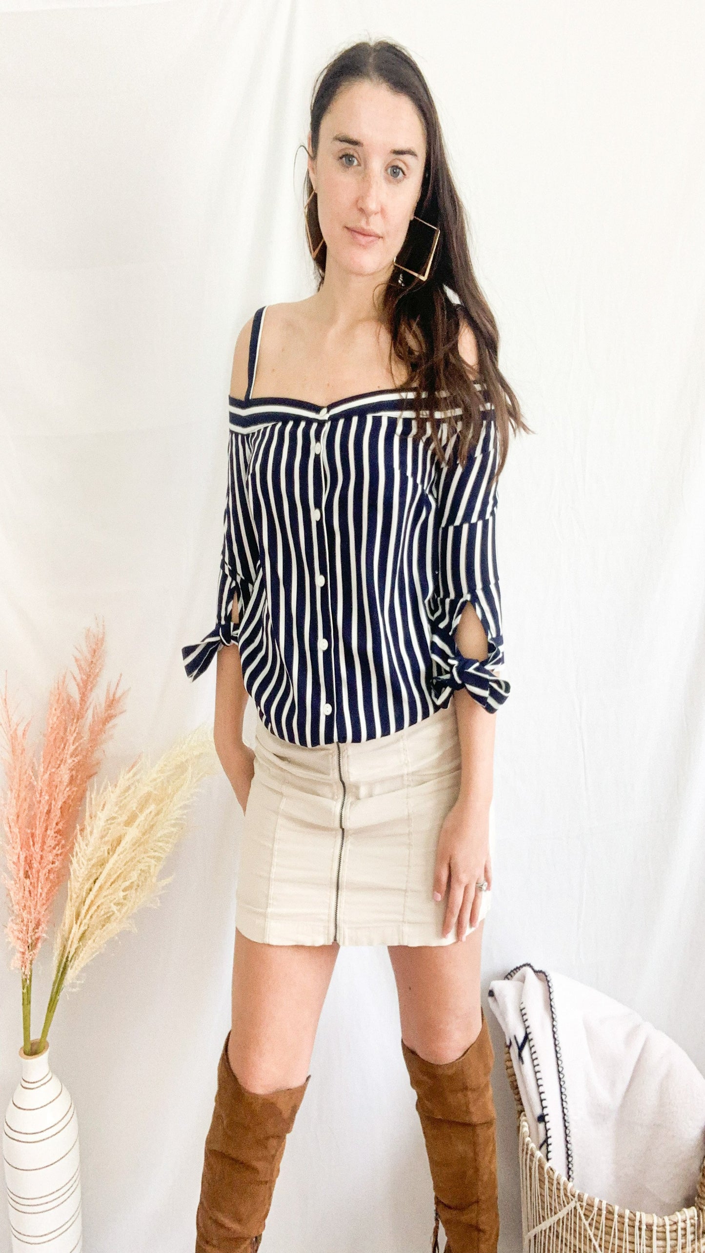 Mimosa Mornings Stripe Top - Navy