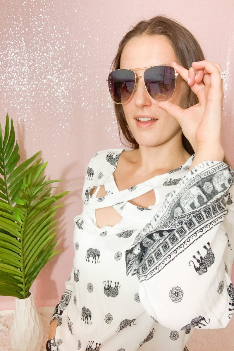 Sipping Sunset Sunglasses - Brown Fade