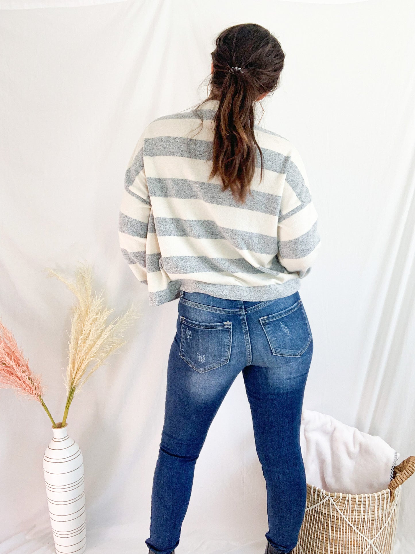 Cute and Cozy Stripe Sweater - Cream