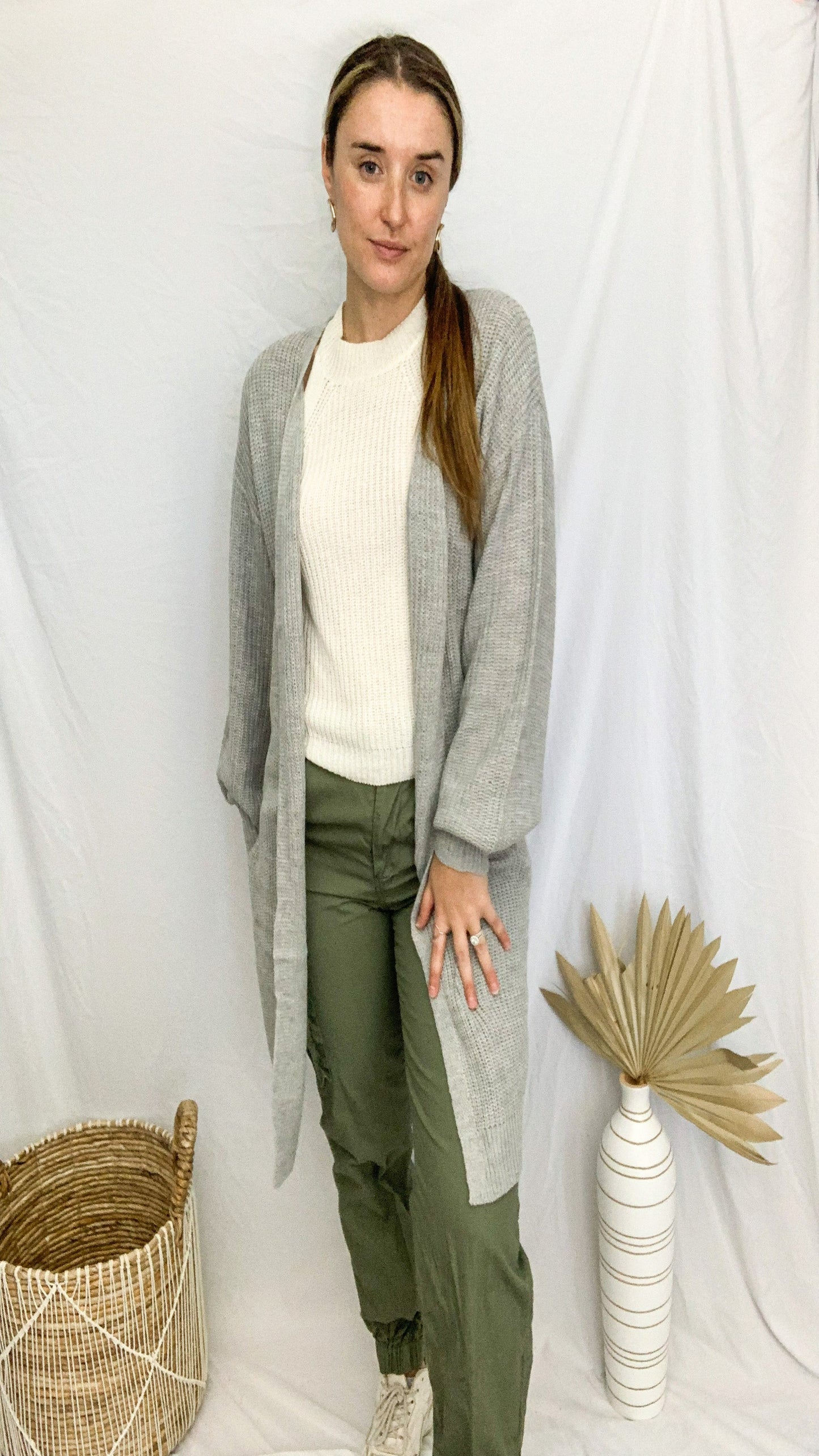 Kourtney Oversized Cardigan - Heather Grey