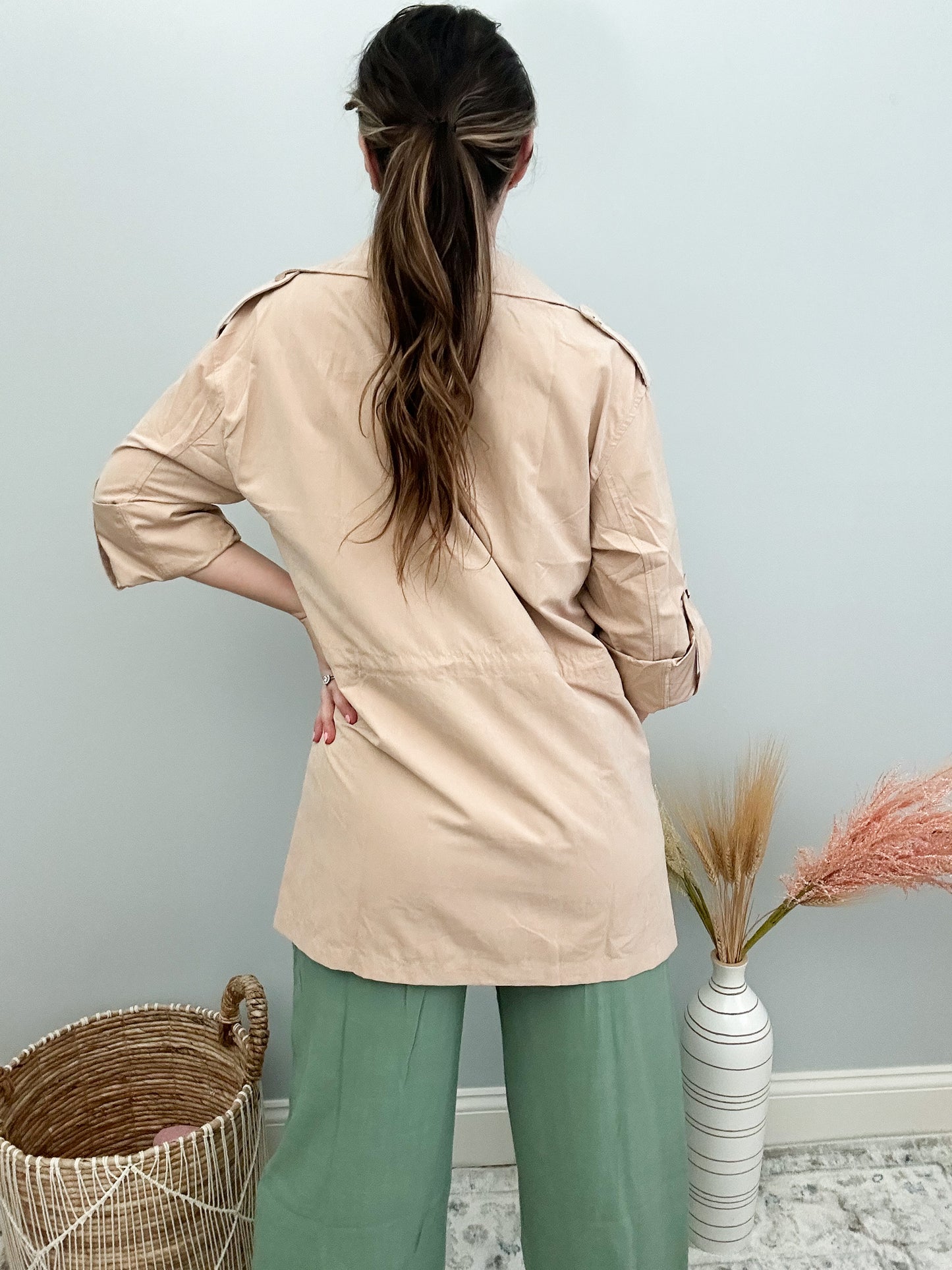 Johanna Collared Jacket - Khaki