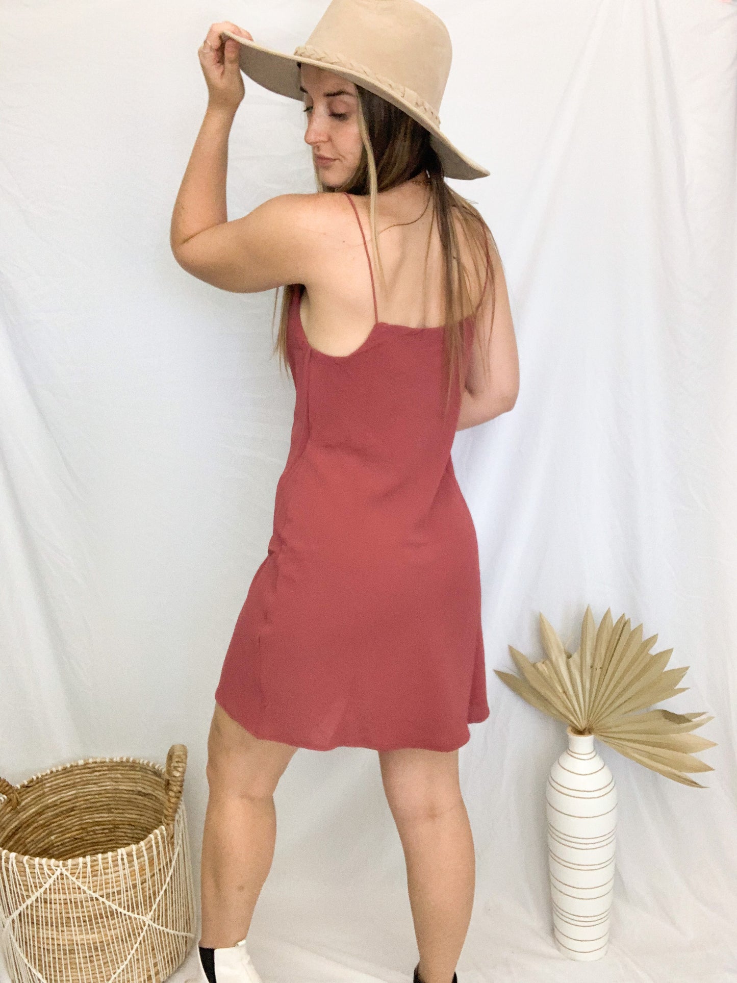 Remy Cowl Dress - Terracotta