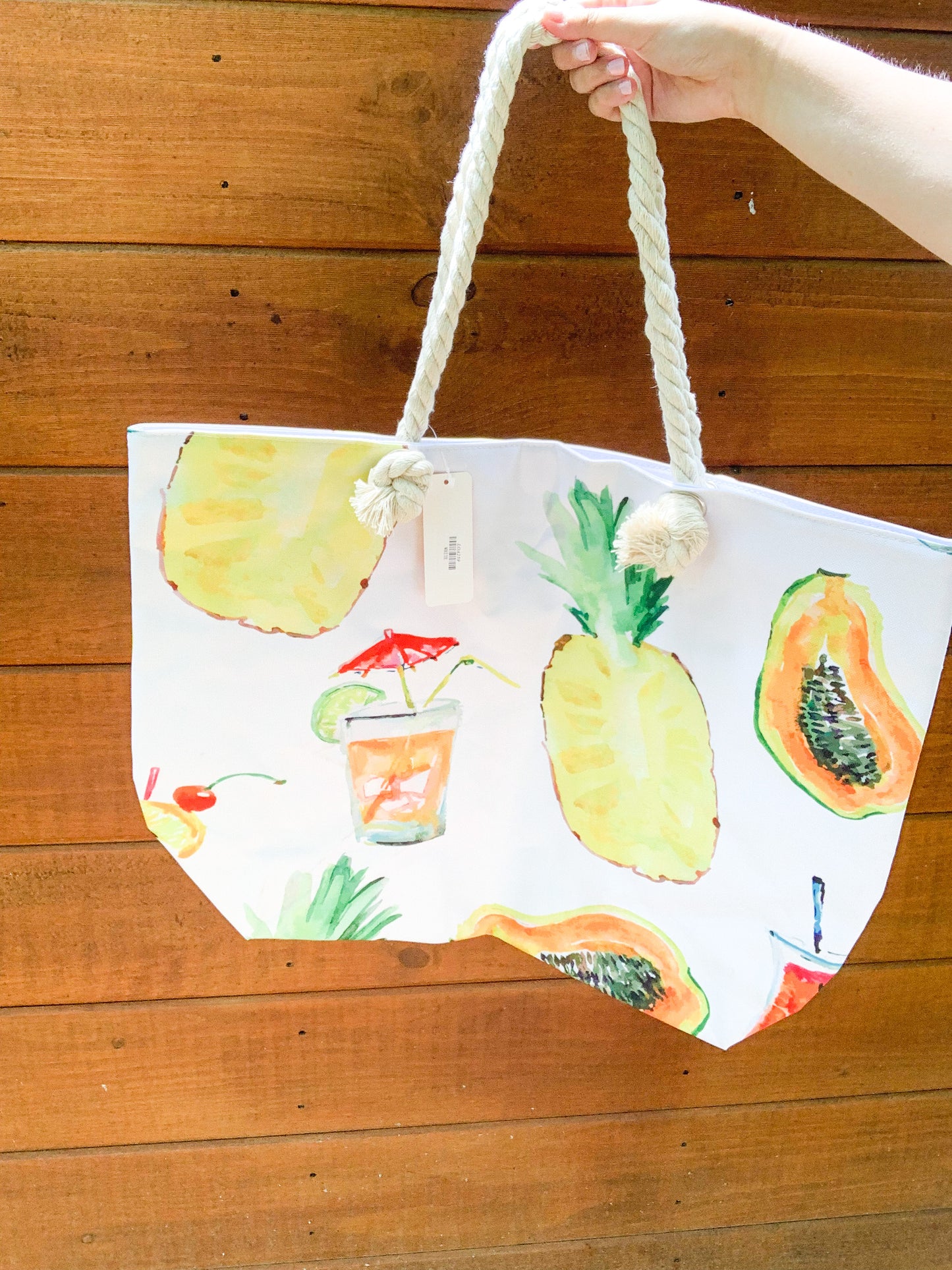 Beach Weekend Away Beach Tote - White