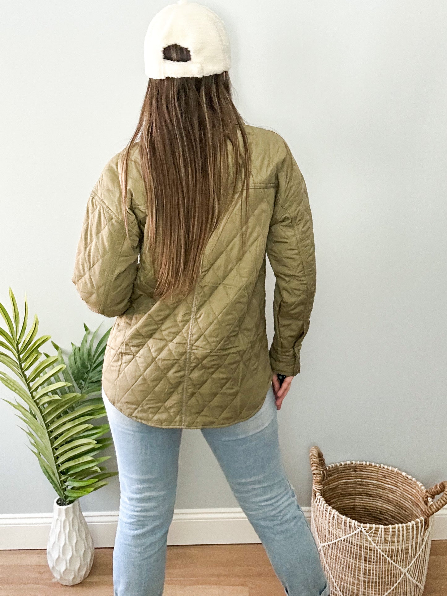 Isabella Quilted Jacket - Dusty Olive