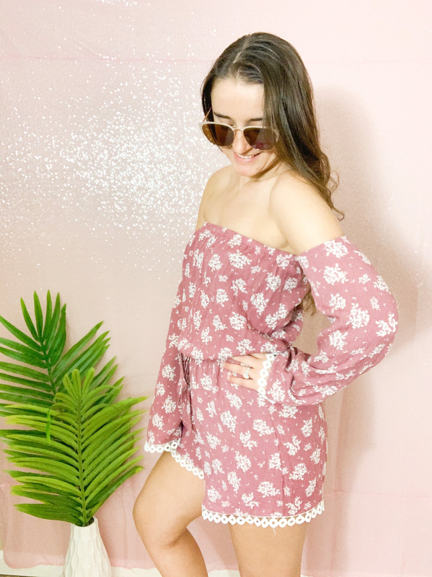 All The Goals Romper - Mauve