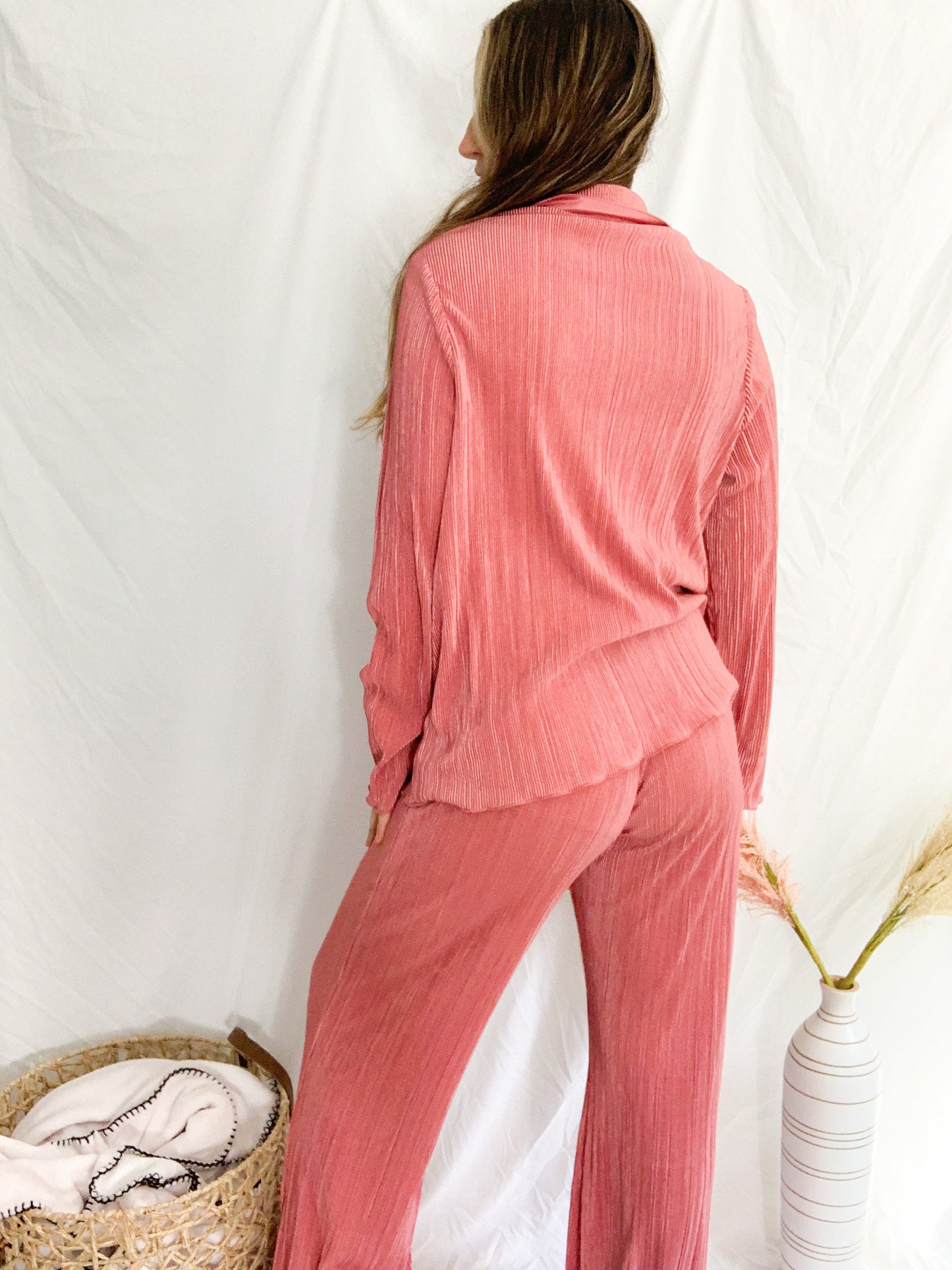 Serena Pleated Set- Mauve