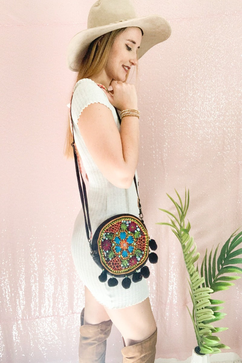 Express Yourself Tambourine Crossbody - Black