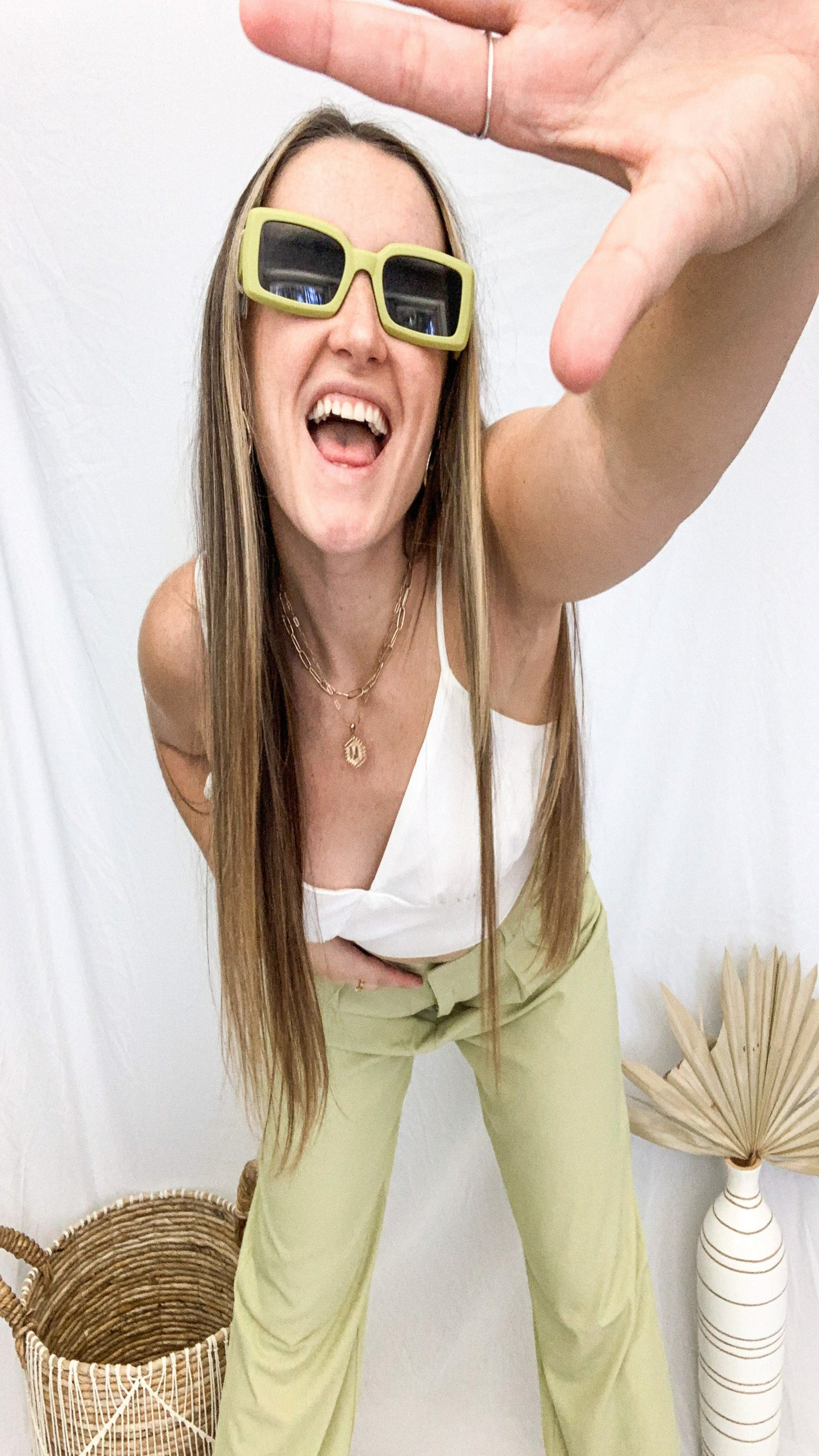 Off the Runway Sunglasses - Lime